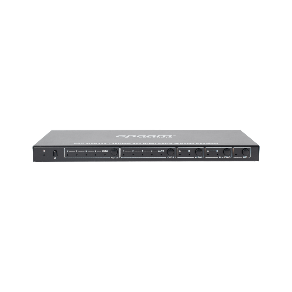 Matricial HDMI | 4x2 | 4K2K@60Hz | HDR | YCbCr 4:4:4 | EDID Auto | Extractor de Audio | Salida de audio análoga y digitalizados | HDCP 2.2 | 18 Gbps