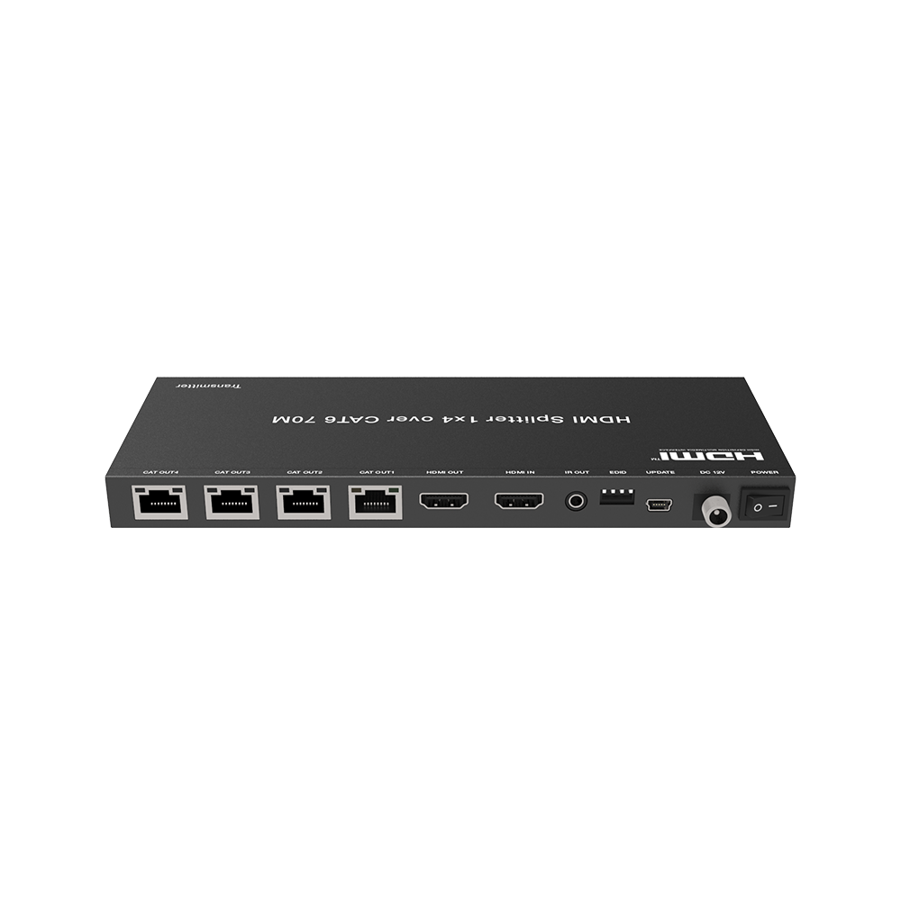 Splitter HDMI 1x4 | Extensor HDMI | 4K@30Hz 40m | 1080p@60Hz 70m | Función PoC |  4:4:4