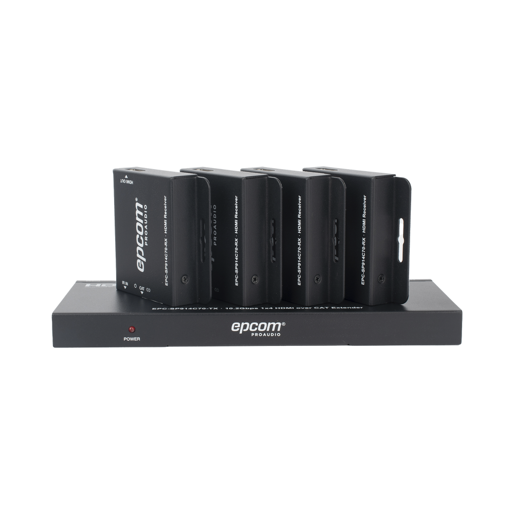 Splitter HDMI 1x4 | Extensor HDMI | 4K@30Hz 40m | 1080p@60Hz 70m | Función PoC |  4:4:4