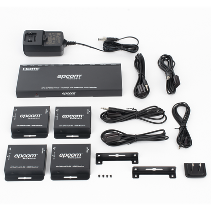 Splitter HDMI 1x4 | Extensor HDMI | 4K@30Hz 40m | 1080p@60Hz 70m | Función PoC |  4:4:4