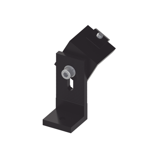 Soporte L para fijación de riel 5 Y 8  en techo de concreto anodizado negro