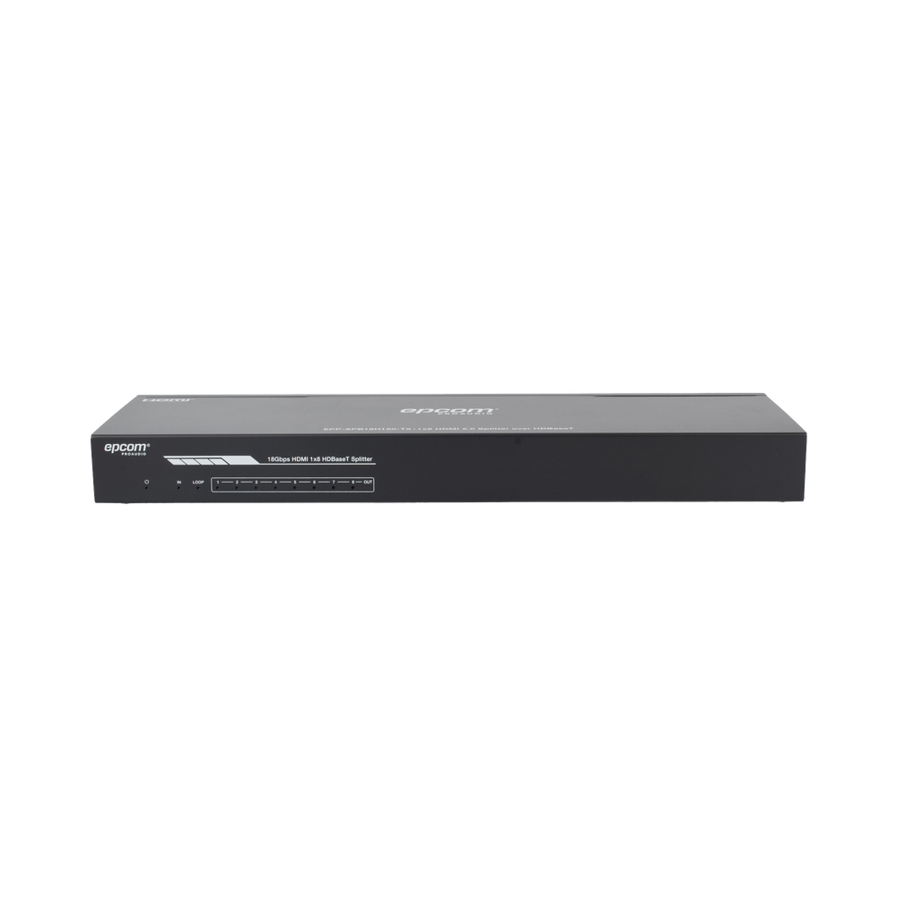 Splitter mas Extensor de Video | 1x8 | ProAV | HDBaseT™ | 120m en 4K@60Hz | 150m en 1080p@60Hz | Cat6/6a/7 | Gestión Avanzada EDID | Control IR y RS232 | PoC | Salida de Audio