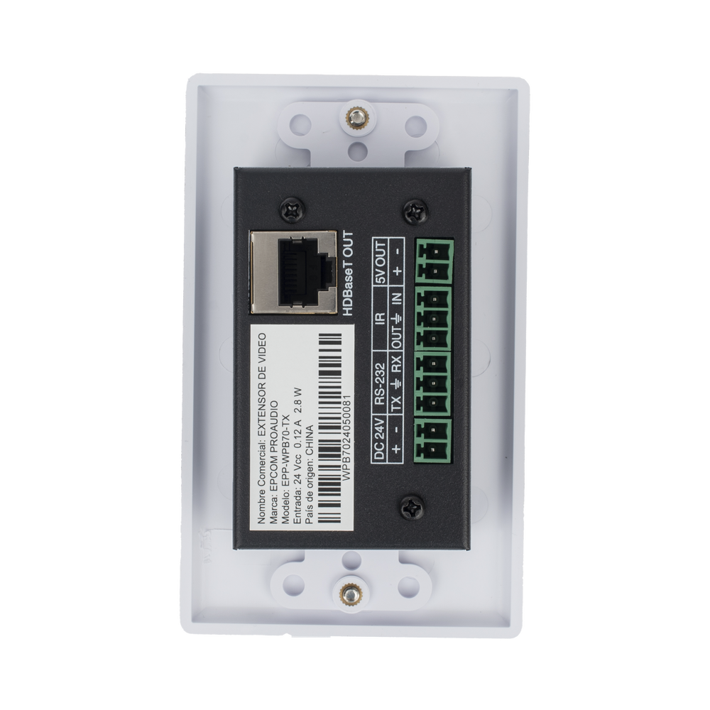 Kit Extensor HDBaseT | 4K2K@60Hz 40m | 1080p 70m | Función PoC | IR Bidireccional | RS-232 |