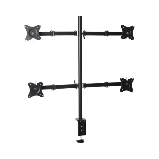 Montaje de Escritorio articulado para 4 monitores de 13 a 27" /  Soporta hasta 15 kg / Vesa 75 x 75 / 100 x 100 / Acero