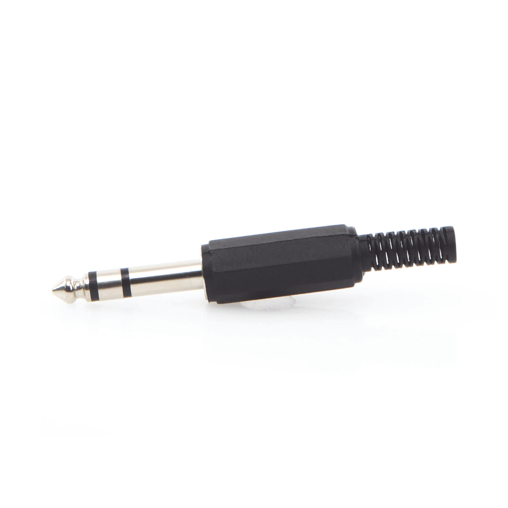 Conector macho de 6,3 mm con funda de plastico (estereo)