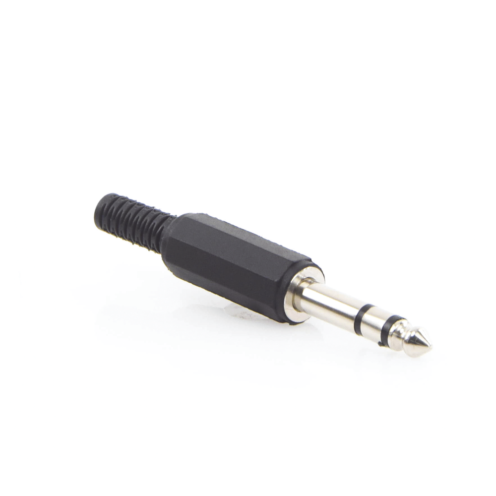 Conector macho de 6,3 mm con funda de plastico (estereo)