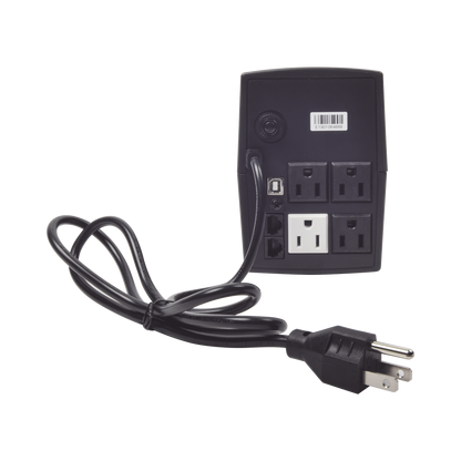 UPS de 600VA/360W / Topología Línea Interactiva / Entrada y Salida 120 Vca / Clavija NEMA 5-15P / 4 Tomas NEMA 5-15R