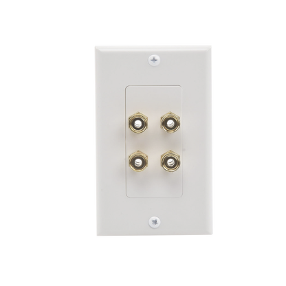 Placa de Pared | Postes de Unión Tipo Banana | Conexión para 2 Altavoces | Fácil Instalación | Conectores Chapados en Oro