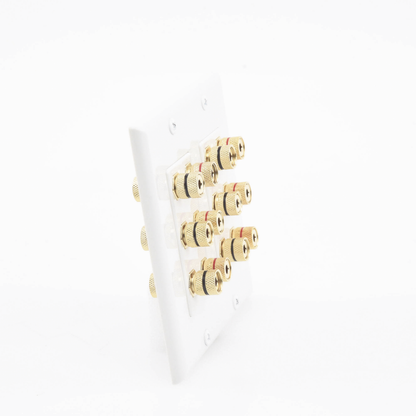 Placa de Pared | Postes de Unión Tipo Banana | Conexión para 6 Altavoces | Fácil Instalación | Conectores Chapados en Oro