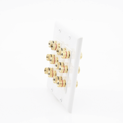 Placa de Pared | Postes de Unión Tipo Banana | Conexión para 6 Altavoces | Fácil Instalación | Conectores Chapados en Oro