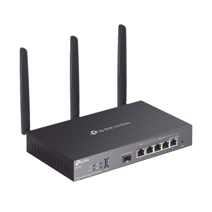 Router Omada VPN / SDN Multi-WAN Gigabit / 1 Puerto WAN SFP Gigabit / 1 Puerto WAN RJ45 Gigabit / 2 Puertos LAN RJ45 Gigabit / 2 Puertos Configurables LAN/WAN / 150,000 Sesiones Concurrentes / Administración Centralizada Omada o Stand-Alone