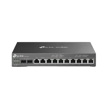 Router Omada VPN / SDN Multi-WAN 1G / Switch con PoE y Controlador  / 2 puerto WAN/LAN SFP 1G / 1 Puerto RJ45 WAN / 1 Puerto WAN/LAN RJ45 / 8 Puertos PoE+ LAN RJ45 /  24,980 Sesiones Concurrentes