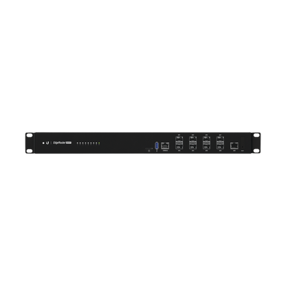 EdgeRouter INFINITY de 8 puertos SFP+ 10 G + 1 puerto RJ45 Gigabit, throughput 80 Gbps, 16 núcleos y 16 GB RAM , fuentes de alimentación modulares Hot-Swappable