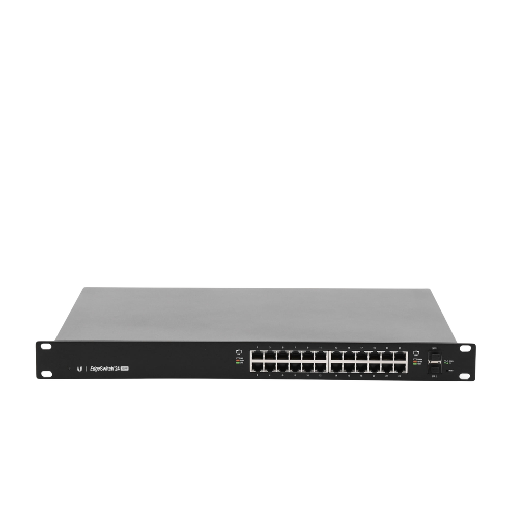 Switch EdgeMAX administrable de 24 puertos Gigabit con PoE+/PoE Pasivo 24V + 2 Puertos SFP, 250 W