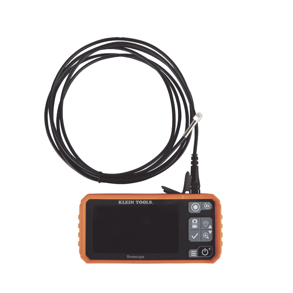 Cámara Boroscopio de Inspección 5.5mm 720p USB-C,  LCD 4.3" Color, Cuello de Cisne Nylon de 10' (3m) con Imán, Espejo, 6 LED´s. Batería Io-Li Recargable. Ideal en Electricidad, HVAC, Plomería y Aviación