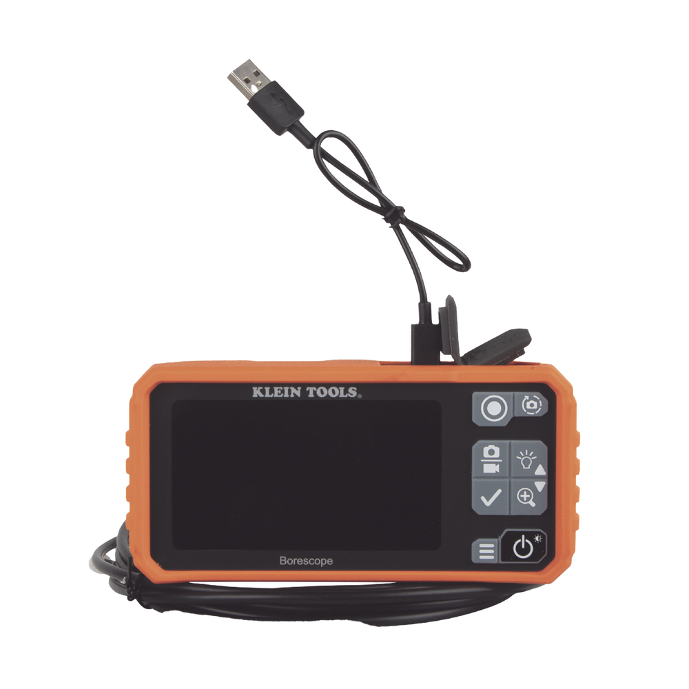 Cámara Boroscopio de Inspección 5.5mm 720p USB-C,  LCD 4.3" Color, Cuello de Cisne Nylon de 10' (3m) con Imán, Espejo, 6 LED´s. Batería Io-Li Recargable. Ideal en Electricidad, HVAC, Plomería y Aviación