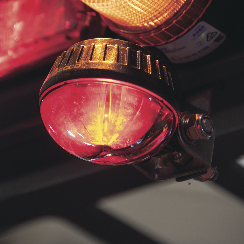 Luz LED límite de arco color rojo, para zonas de trabajo en montacargas y vehiculos