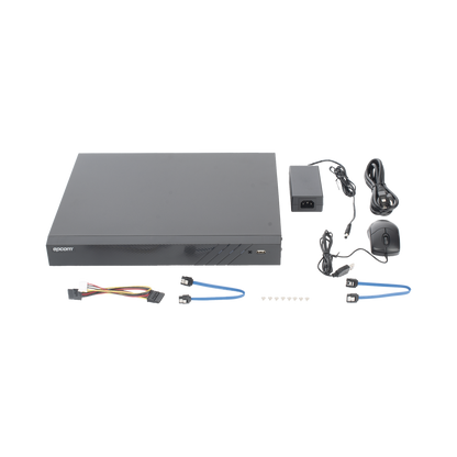 DVR 32 Canales TurboHD + 8 Canales IP / 5 Megapixel Lite - 3K Lite / Acusense (Evita Falsas Alarmas) / Audio Bidireccional / 2 Bahías de Disco Duro / H.265+ / Salida de Video en Full HD