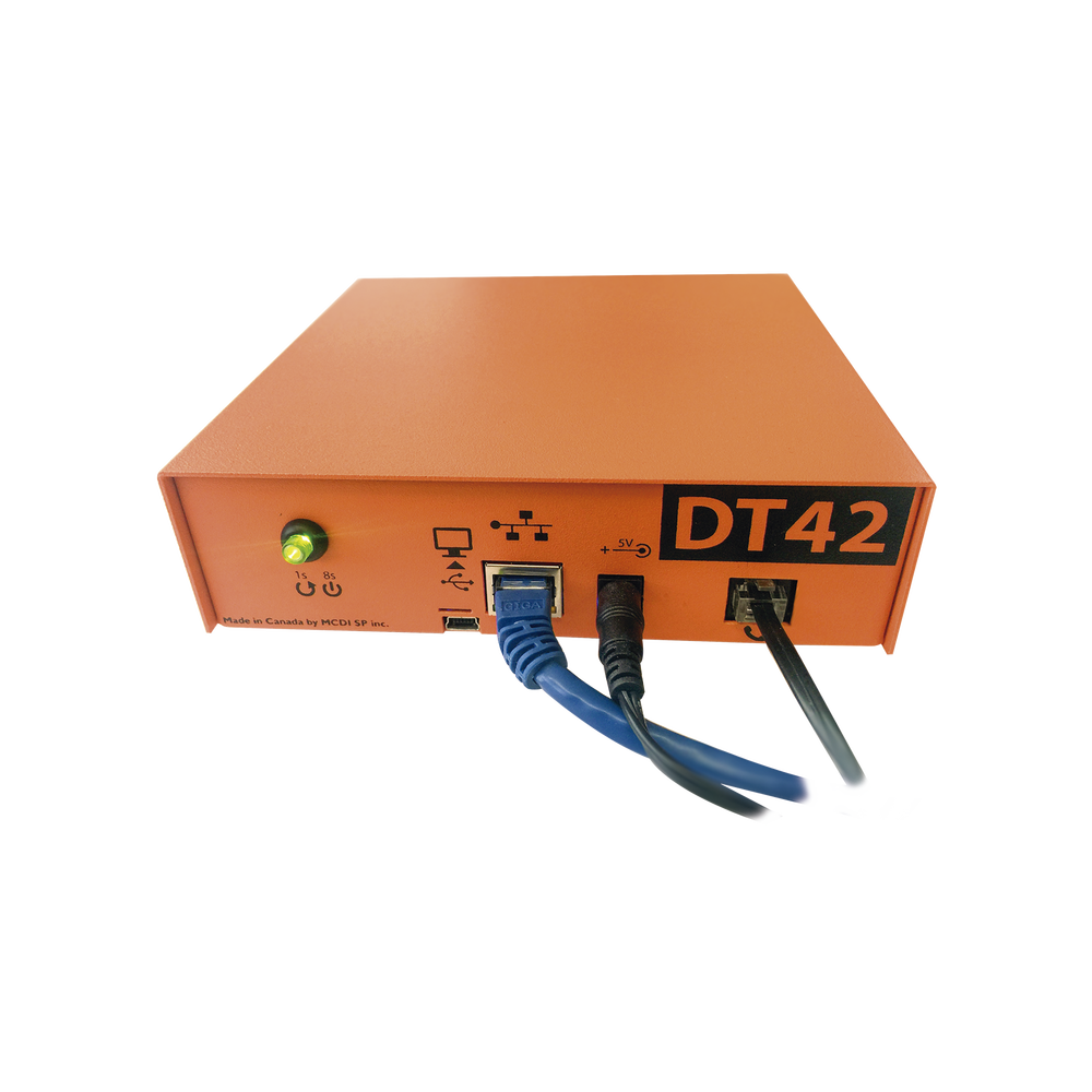 Receptora de alarmas IP Universal con 1 entrada de linea telefónica, para su central de monitoreo, recepción TCP/IP o GPRS, serie  M2M, paneles de alarma Hikvision, entre otros.