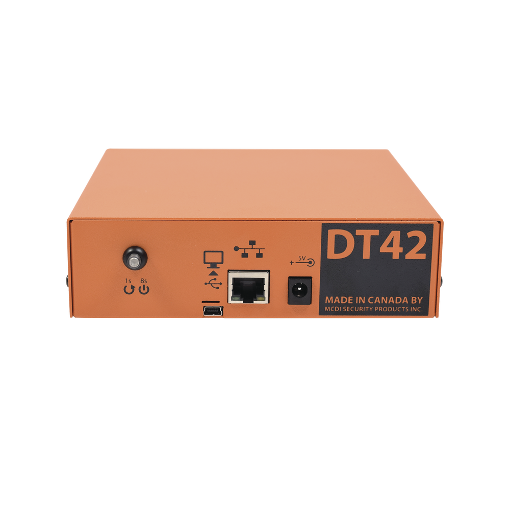 DT42 Receptora de alarmas IP Universal, para su central de monitoreo, recepción  TCP/IP o  GPRS, serie M2M, paneles de alarma Hikvision, entre otros.