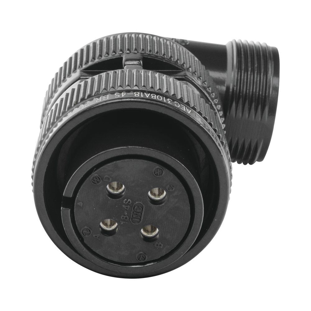 Conector Plug en Ángulo Recto de 4 Contactos Hembra Soldables para Radio de Locomotora.