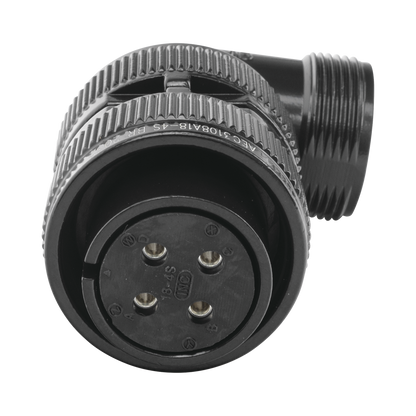 Conector Plug en Ángulo Recto de 4 Contactos Hembra Soldables para Radio de Locomotora.