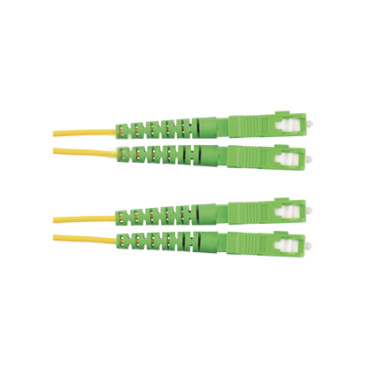 Jumper de Fibra Optica Monomodo 9/125 OS2, SC/APC-SC/APC Duplex, OFNR (Riser), Color Amarillo, 2 Metros (6.56 Pies)