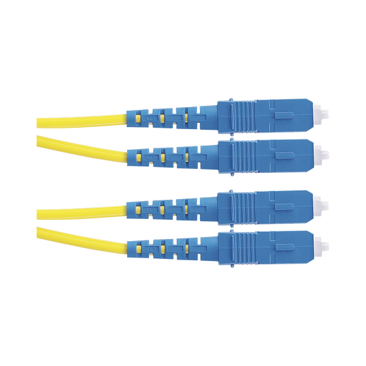 Jumper de Fibra Optica Monomodo 9/125 OS2, SC-SC Duplex, OFNR (Riser), Color Amarillo, 5 Metros
