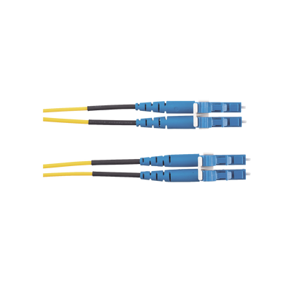 Jumper de Fibra Optica Monomodo 9/125 OS2, LC-LC Duplex, LSZH, Color Amarillo, 10 Metros (32.81 Pies)
