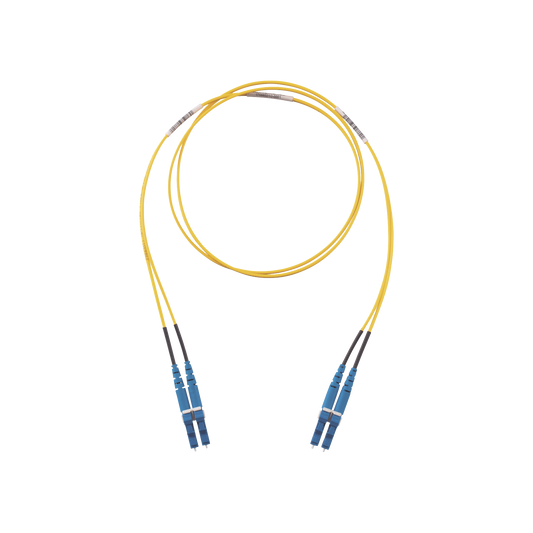 Jumper de Fibra Optica Monomodo 9/125 OS2, LC-LC Duplex, LSZH, Color Amarillo, 10 Metros (32.81 Pies)