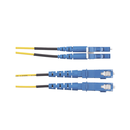 Jumper de Fibra Optica Monomodo 9/125 OS2, LC-SC Duplex, OFNR (Riser), Color Amarillo, 5 Metros (16.40 Pies)