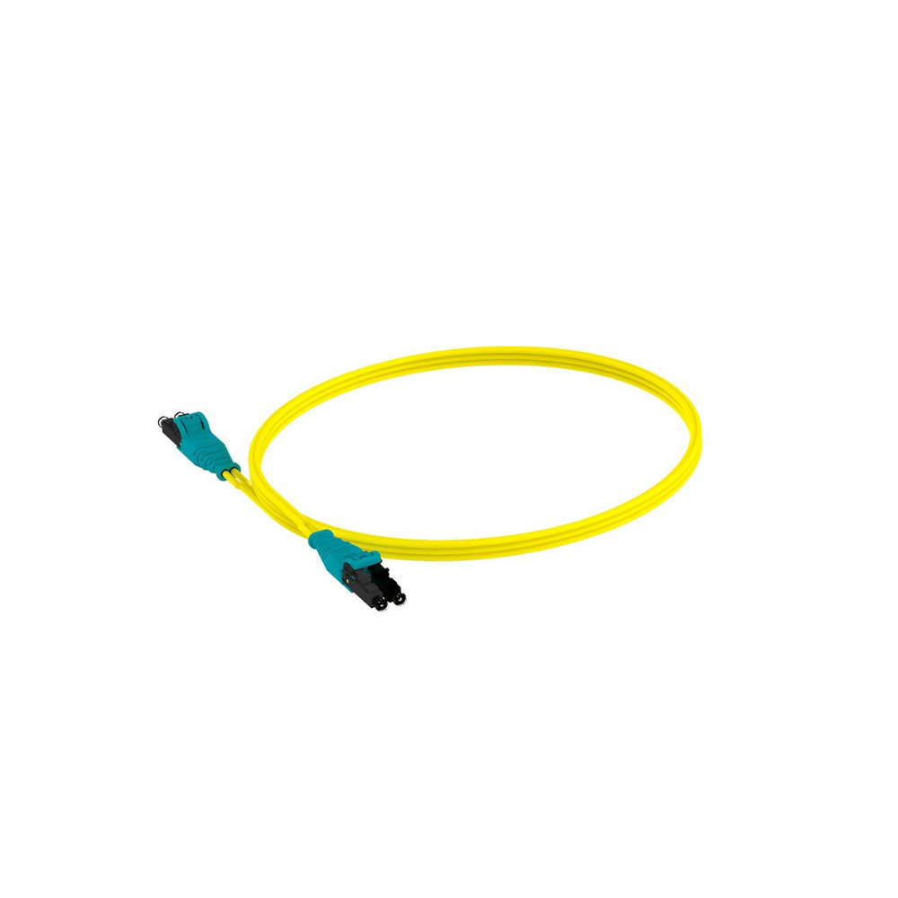 Jumper de Fibra Optica Monomodo 9/125 OS2, LC-LC Duplex Push Pull, OFNR (Riser), Color Amarillo, 3 Metros (9.84 Pies)