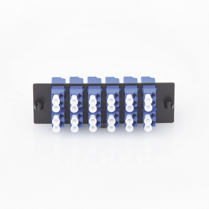 Placa Acopladora de Fibra Optica FAP, Con 12 Conectores LC Duplex (24 Fibras), Para Fibra Monomodo OS1/OS2, Color Azul