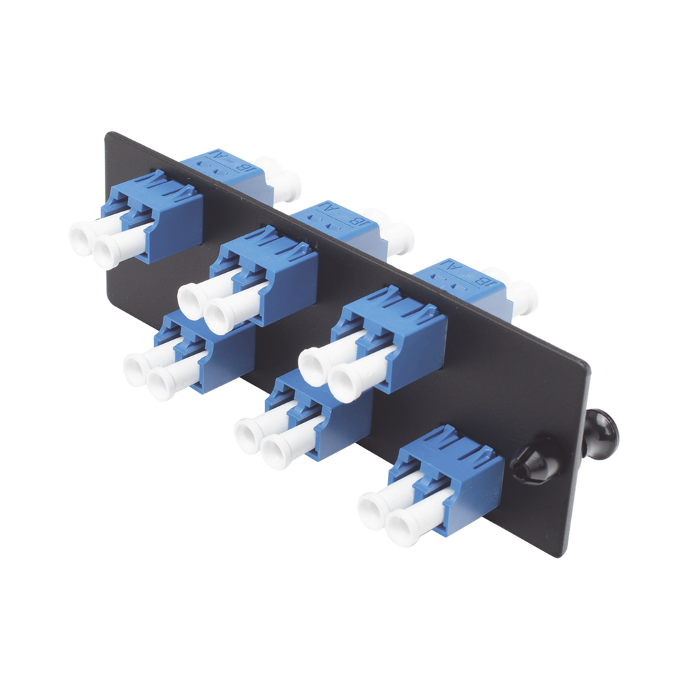 Placa Acopladora de Fibra Óptica FAP, con 6 Conectores LC Duplex (12 Fibras), para Fibra Monomodo OS1/OS2, Color Azul