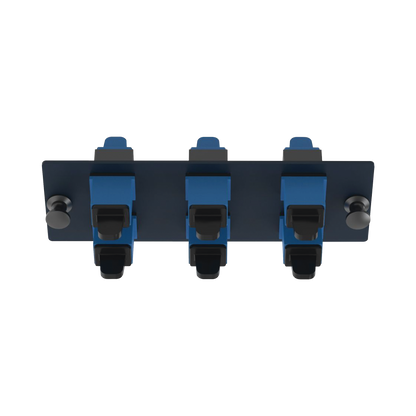 Placa Acopladora de Fibra Óptica FAP, Con 6 Conectores SC Simplex (6 Fibras), Para Fibra Monomodo OS1/OS2, Color Azul