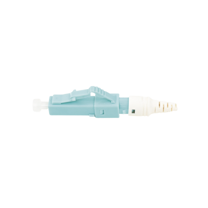 Conector de Fibra Óptica Pre-Pulido LightBow LC Simplex, Multimodo 50/125 (OM3/OM4), Re-Terminable, Color Aqua