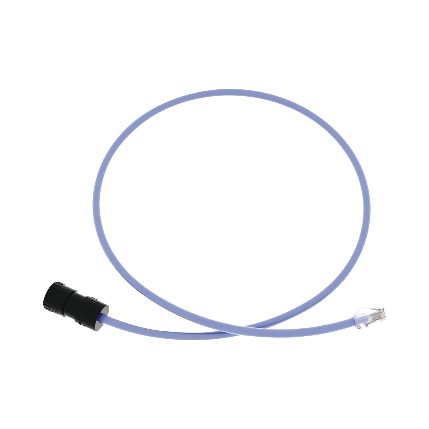 Cable de Conexión en Campo Jack a Plug RJ45, Categoría 6A, CMP (Plenum), 1 Metro (3.28 Pies), Color Azul