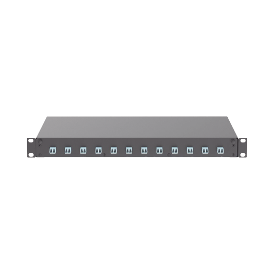 Distribuidor de Fibra Óptica, Con 12 Conectores LC Duplex (24 Fibras), Para Fibra Multimodo OM3/OM4, 1 UR