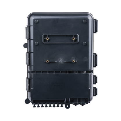 Caja de Distribución de Fibra Óptica para 24 Empalmes, con 8 Acopladores SC/APC Simplex, Exterior IP55, Color Negro