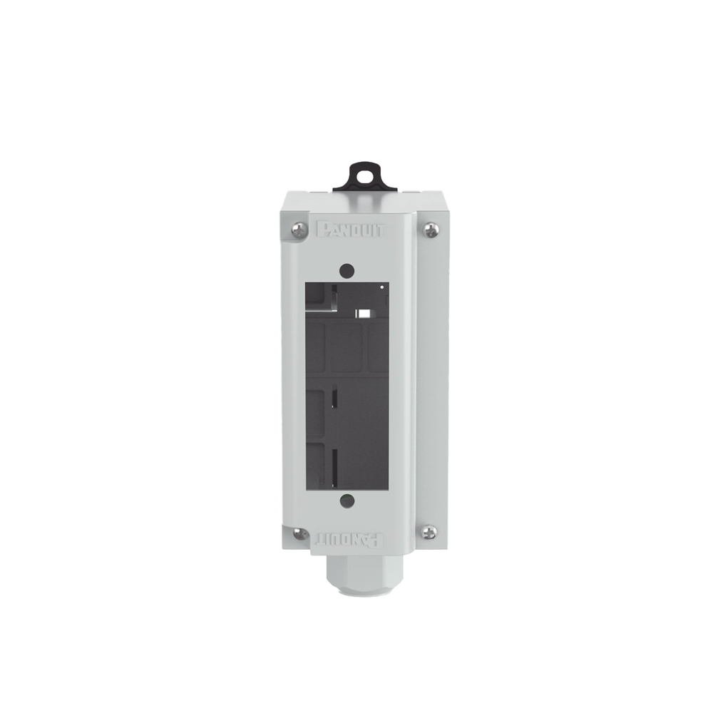 Panel de Parcheo Modular para Fibra Óptica, de Instalación en Riel DIN Estándar de 35 mm (1.38 pulgadas), Acepta Una Placa Acopladora FAP, Color Gris