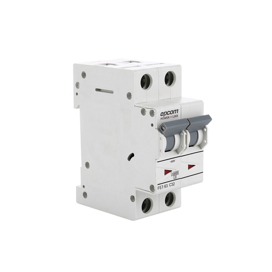 Protección Térmica/ Interruptor 2P, 32A,  Corriente Alterna  400 V CA para Aplicación Fotovoltaica Montaje Riel DIN