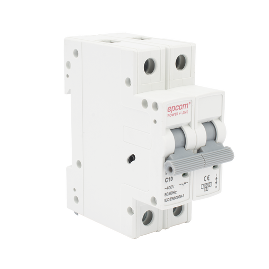 Protección Térmica/ Interruptor 2P, 10 A,  Corriente Alterna  400 Vca para Aplicación Fotovoltaica Montaje Riel DIN