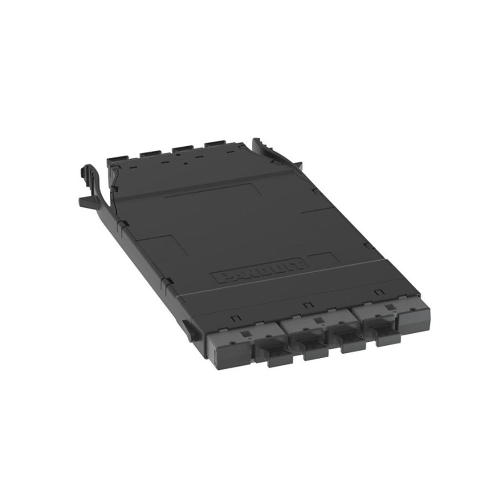 Cassette HD Flex? Para 32 Fibras Multimodo OM4, de 4 MPO(8F) Macho a 4 MPO(8F) Macho, Color Gris