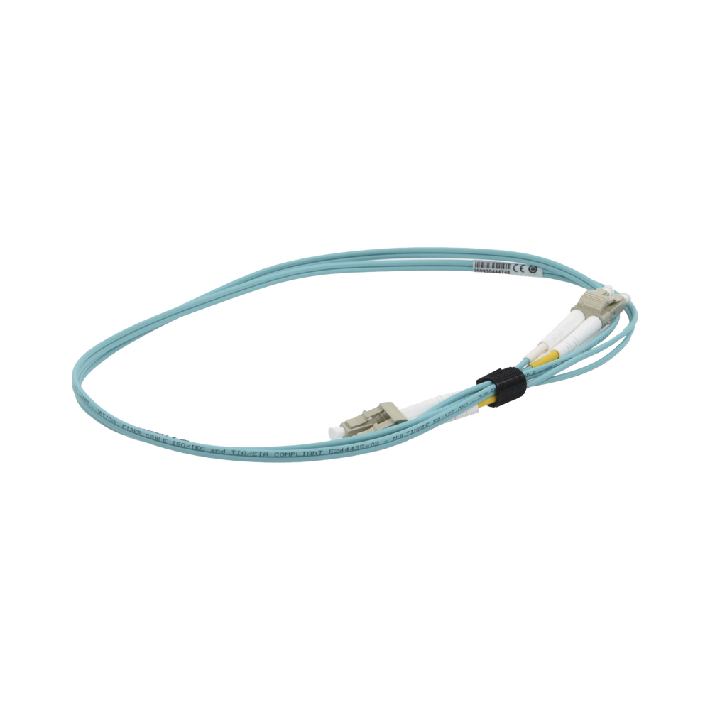 Jumper de Fibra Óptica Multimodo 50/125 OM3 XGLO, LC-LC Duplex, OFNR, Color Aqua, 1 Metro (3.28 Pies)