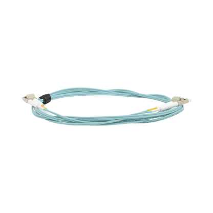 Jumper de Fibra Óptica Multimodo 50/125 XGLO OM3, LC-LC Duplex, OFNR, Color Aqua, 2 Metros (6.56 Pies)