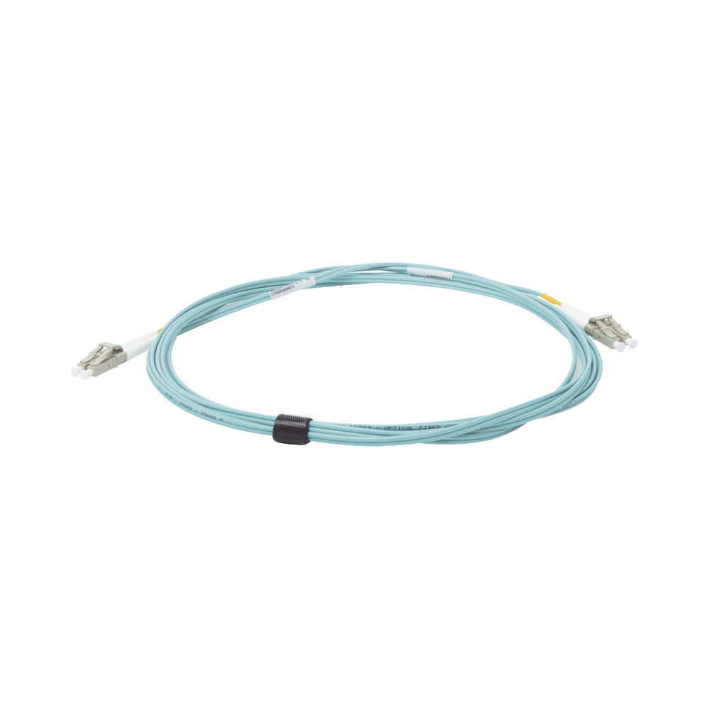Jumper de Fibra Óptica Multimodo 50/125 XGLO OM3, LC-LC Duplex, OFNR, Color Aqua, 5 Metros (16.40 Pies)