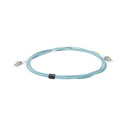 Jumper de Fibra Óptica Multimodo 50/125 XGLO OM3, LC-LC Duplex, OFNR, Color Aqua, 5 Metros (16.40 Pies)