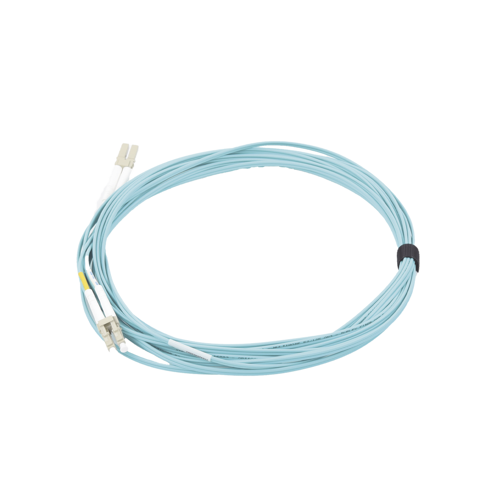 Jumper de Fibra Óptica Multimodo 50/125 XGLO OM3, LC-LC Duplex, OFNR, Color Aqua, 7 Metros (22.97 Pies)