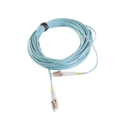 Jumper de Fibra Óptica Multimodo 50/125 XGLO OM3, LC-LC Duplex, OFNR, Color Aqua, 7 Metros (22.97 Pies)