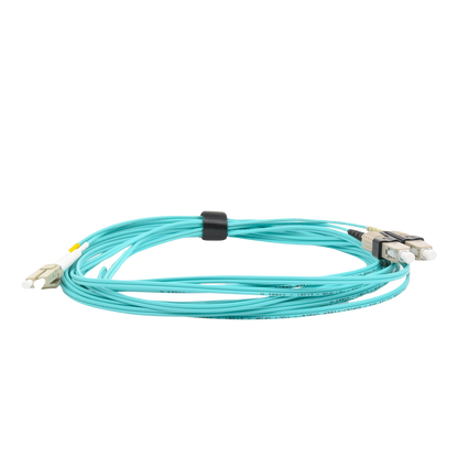 Jumper de Fibra Óptica Multimodo 50/125 XGLO OM3, LC-SC Duplex, OFNR, Color Aqua, 5 Metros (16.40 Pies)